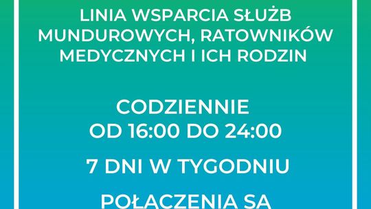 Nowa linia wsparcia dla służb mundurowych, ratowników medycznych i ich rodzin