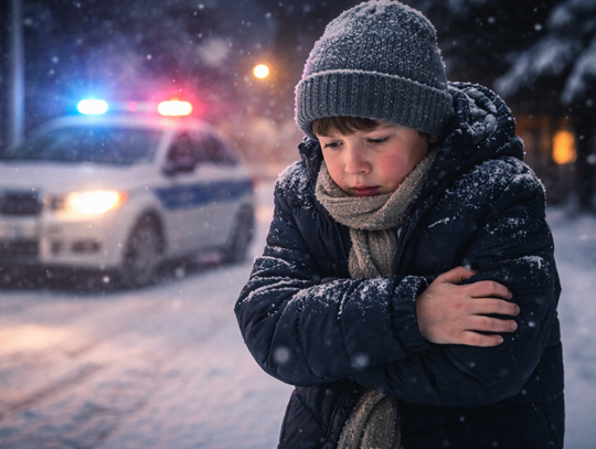 –20°C, noc i samotne dziecko na ulicy. Szybka reakcja zapobiegła tragedii –20°C, noc i samotne dziecko na ulicy. Szybka reakcja zapobiegła tragedii