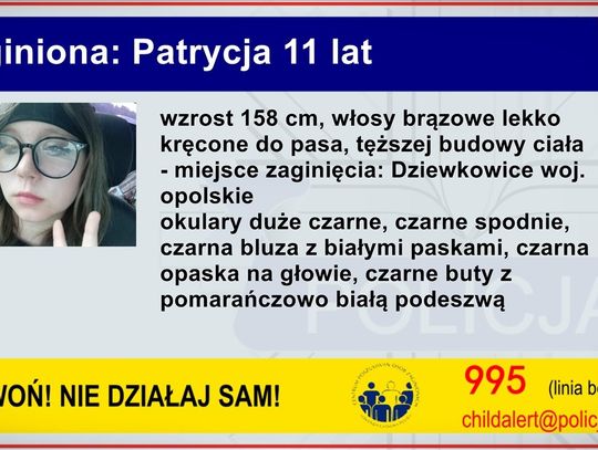 CHILD ALERT: Zaginął 11-letnia dziewczynka!