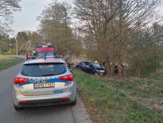 Dwie osoby ranne po uderzeniu w przydrożne drzewo.