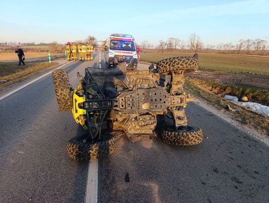 Auto uderzyło w quada. Na miejsce wypadku wezwano śmigłowiec ratunkowy!