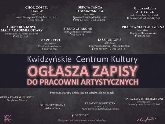 Kwidzyńskie Centrum Kultury prowadzi nabór do grup artystycznych