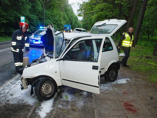 Pasażerka fiata trafiła do szpitala 