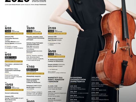 Polska Filharmonia Bałtycka im. Fryderyka Chopina w Gdańsku zaprasza na koncerty symfoniczne i wydarzenia w marcu 2026
