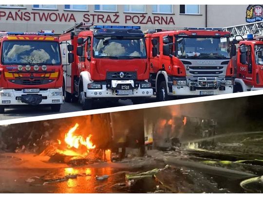 Pożar ciężarówek na autostradzie A1! Interwencja znacznych sił strażaków. Zderzenie z jeleniem i wypadek na krajowej „jedynce”