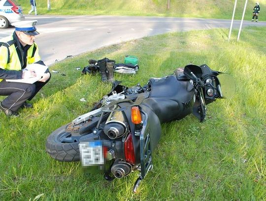 Wypadek na Parkowej – motocyklista trafił do szpitala