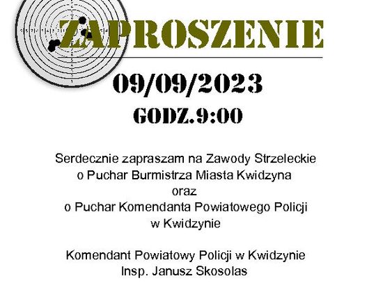 Zawody strzeleckie o puchar Burmistrza Kwidzyna i Komendanta Policji