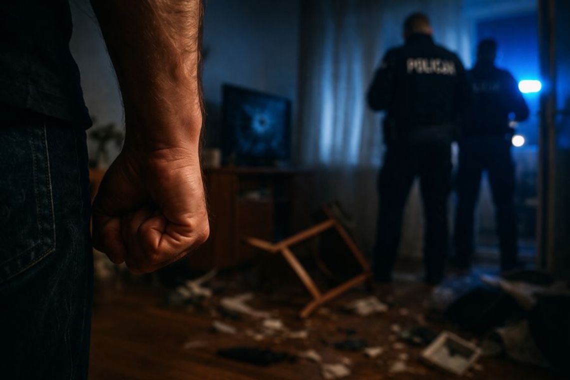 Awantura, zdemolowane mieszkanie i dziewięć zarzutów dla sprawcy