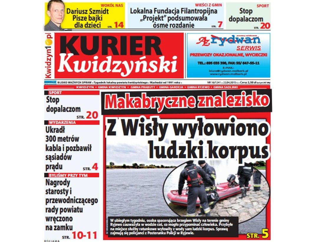 Najnowszy Kurier Kwidzyński już w kioskach! Najnowszy Kurier Kwidzyński już w kioskach!