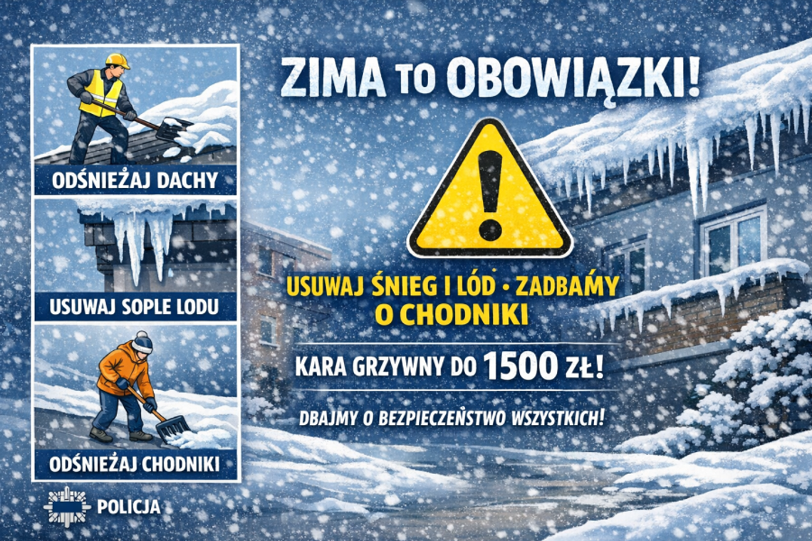 Nie odśnieżysz dachu i chodnika? Grozi grzywna nawet do 1500 zł Nie odśnieżysz dachu i chodnika? Grozi grzywna nawet do 1500 zł