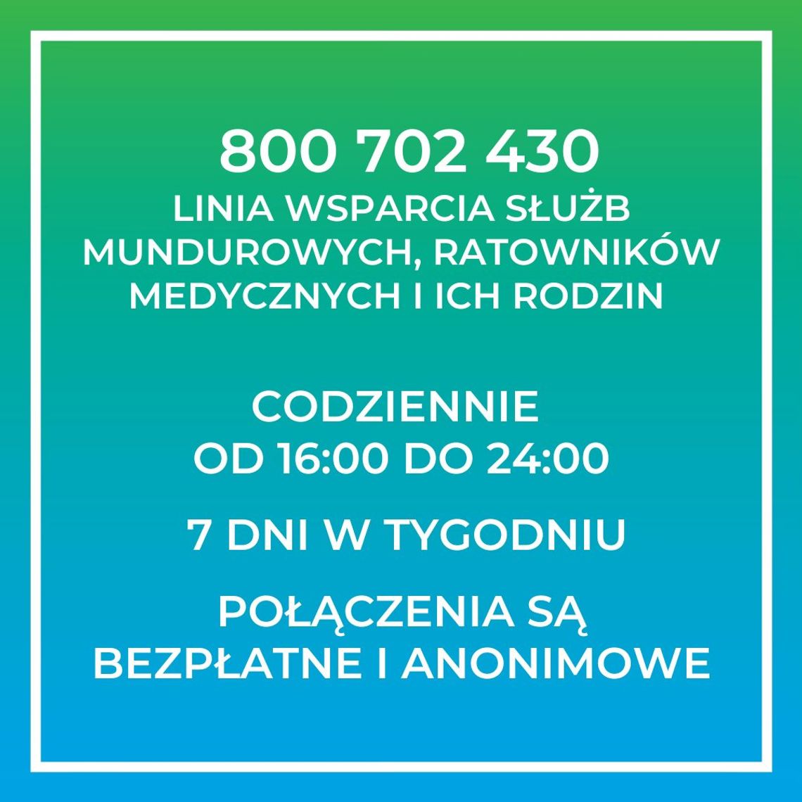 Nowa linia wsparcia dla służb mundurowych, ratowników medycznych i ich rodzin