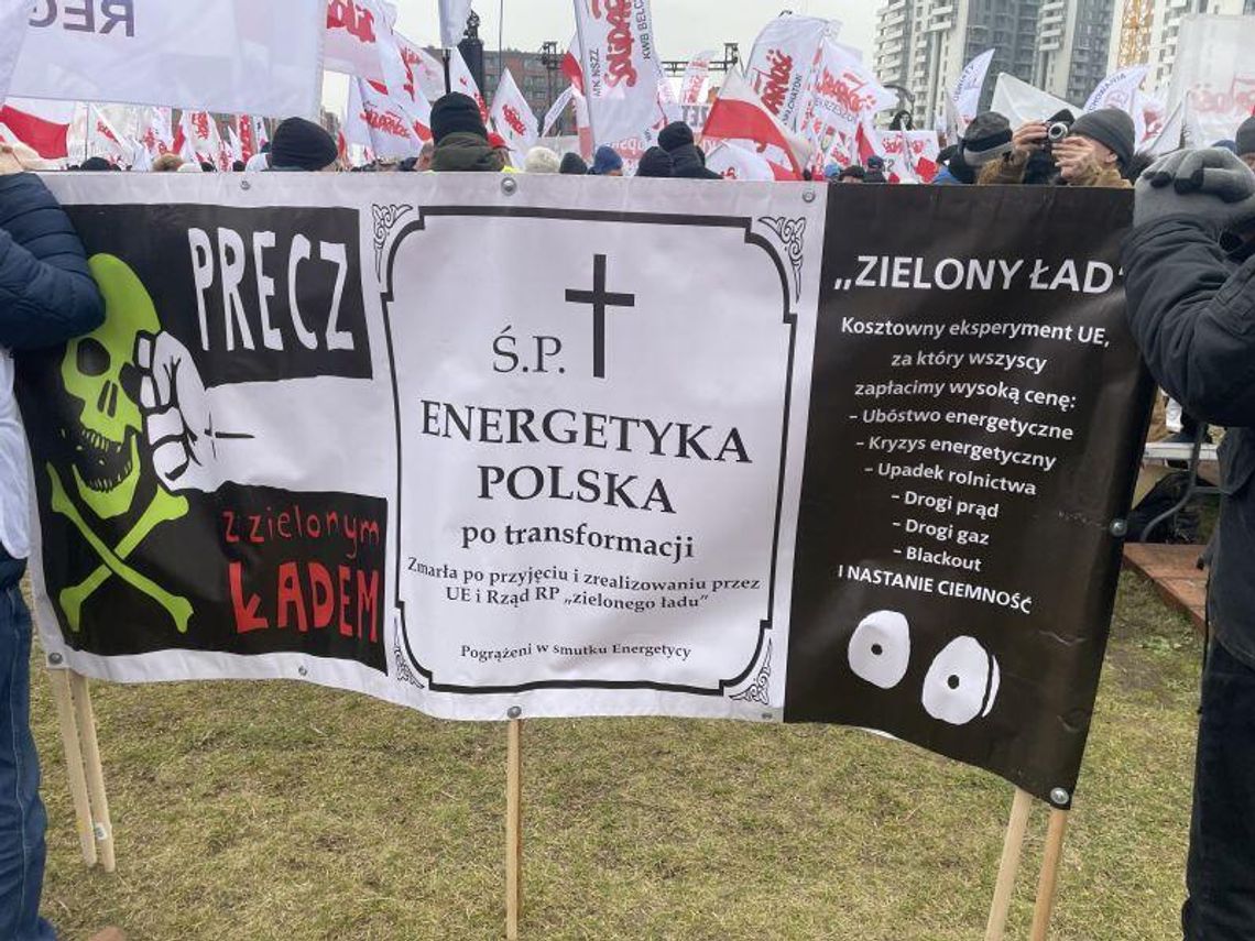 Precz z Zielonym Ładem! Spotkanie unijnych komisarzy i protest Solidarności