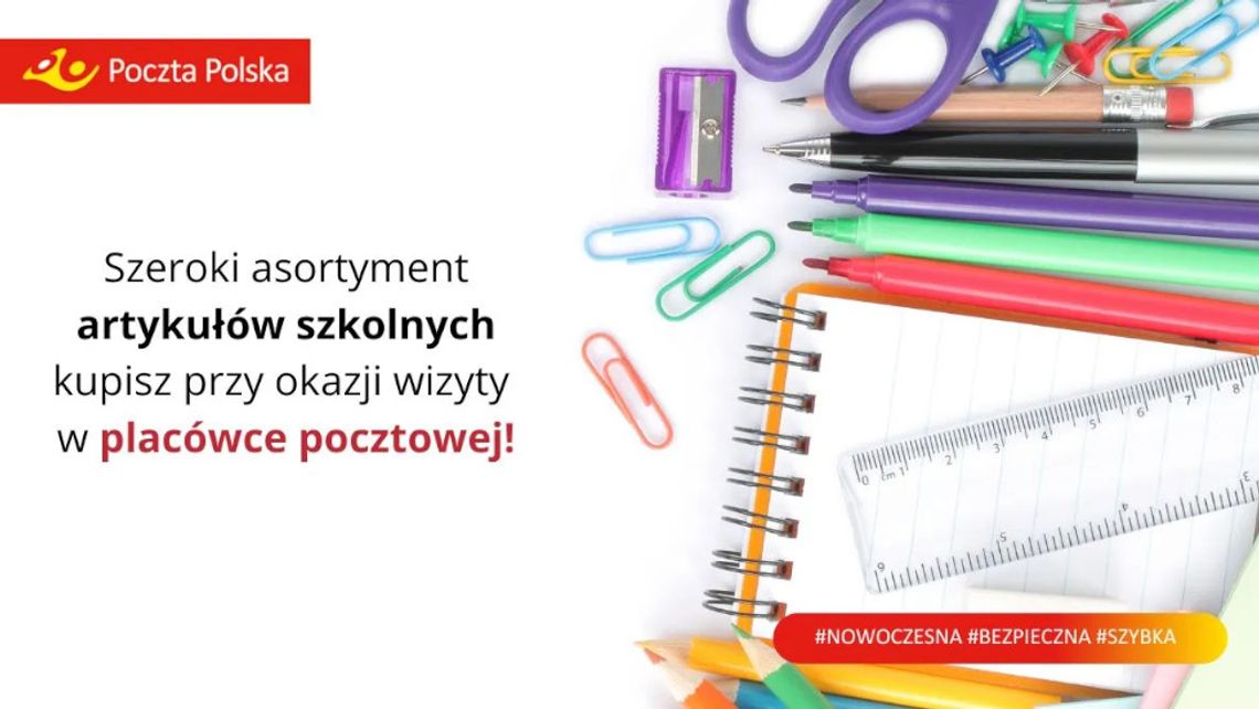 Szeroki asortyment artykułów szkolnych kupisz w placówce pocztowej