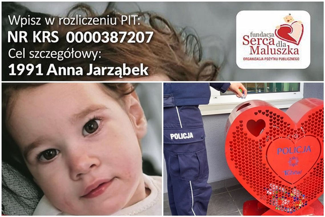 Tczewscy policjanci przekazali 150 kg nakrętek na leczenie 2-letniej Ani
