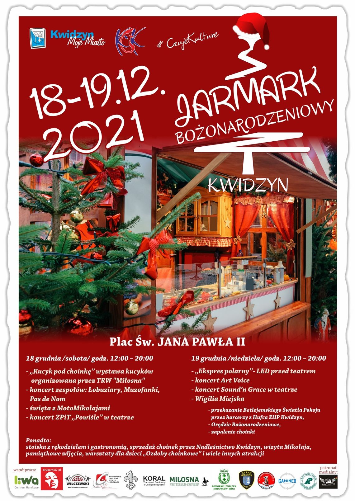W najbliższy weekend (18-19.12) Jarmark Bożonarodzeniowy na Placu Św. Jana Pawła II w Kwidzynie