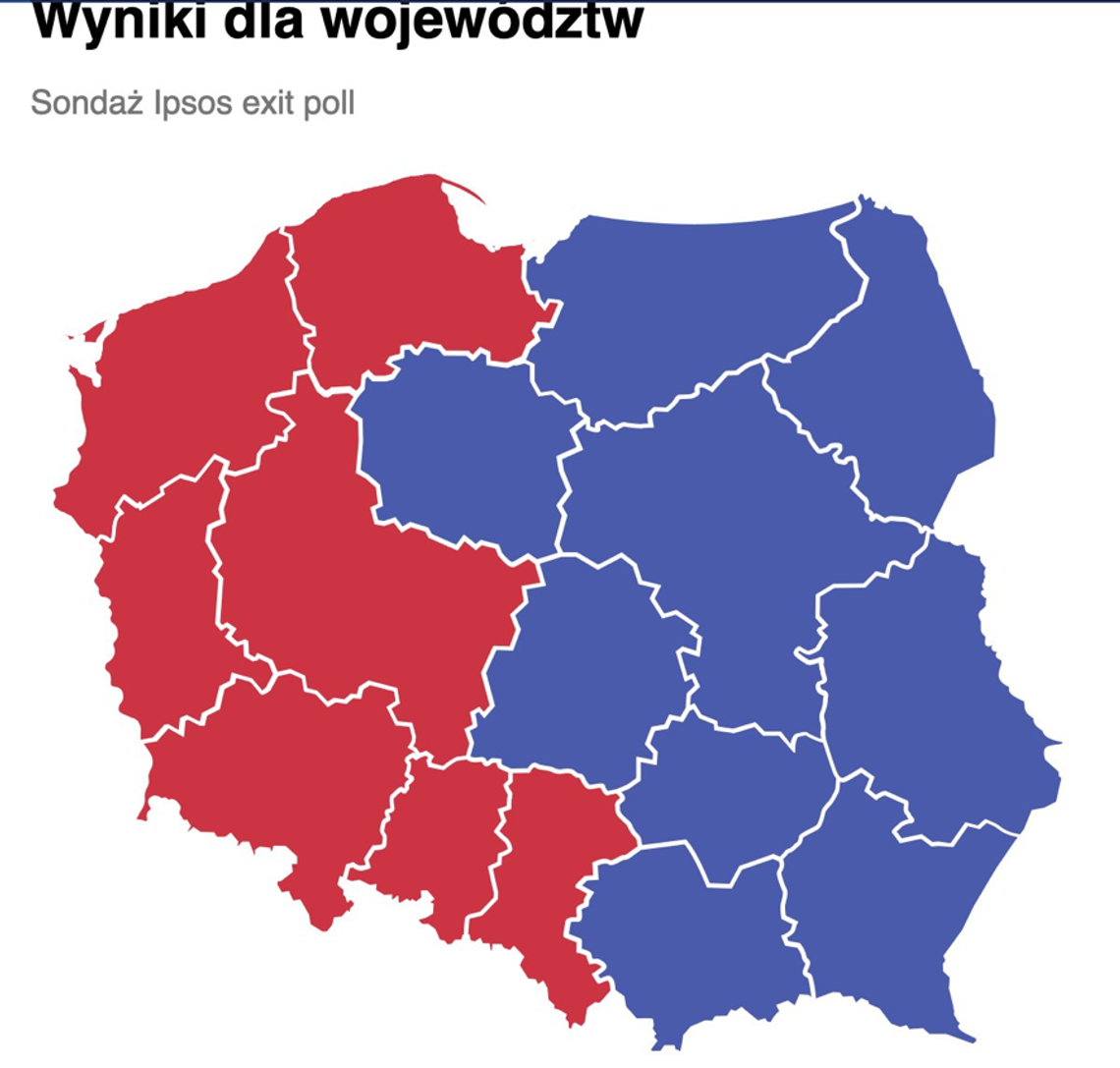 Według IPSOS Exit Poll: Prawo i Sprawiedliwość wygrywa wybory