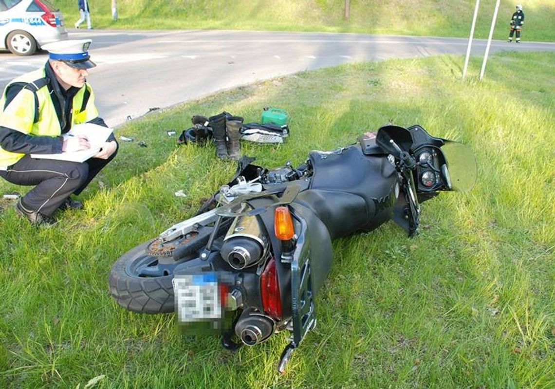 Wypadek na Parkowej – motocyklista trafił do szpitala