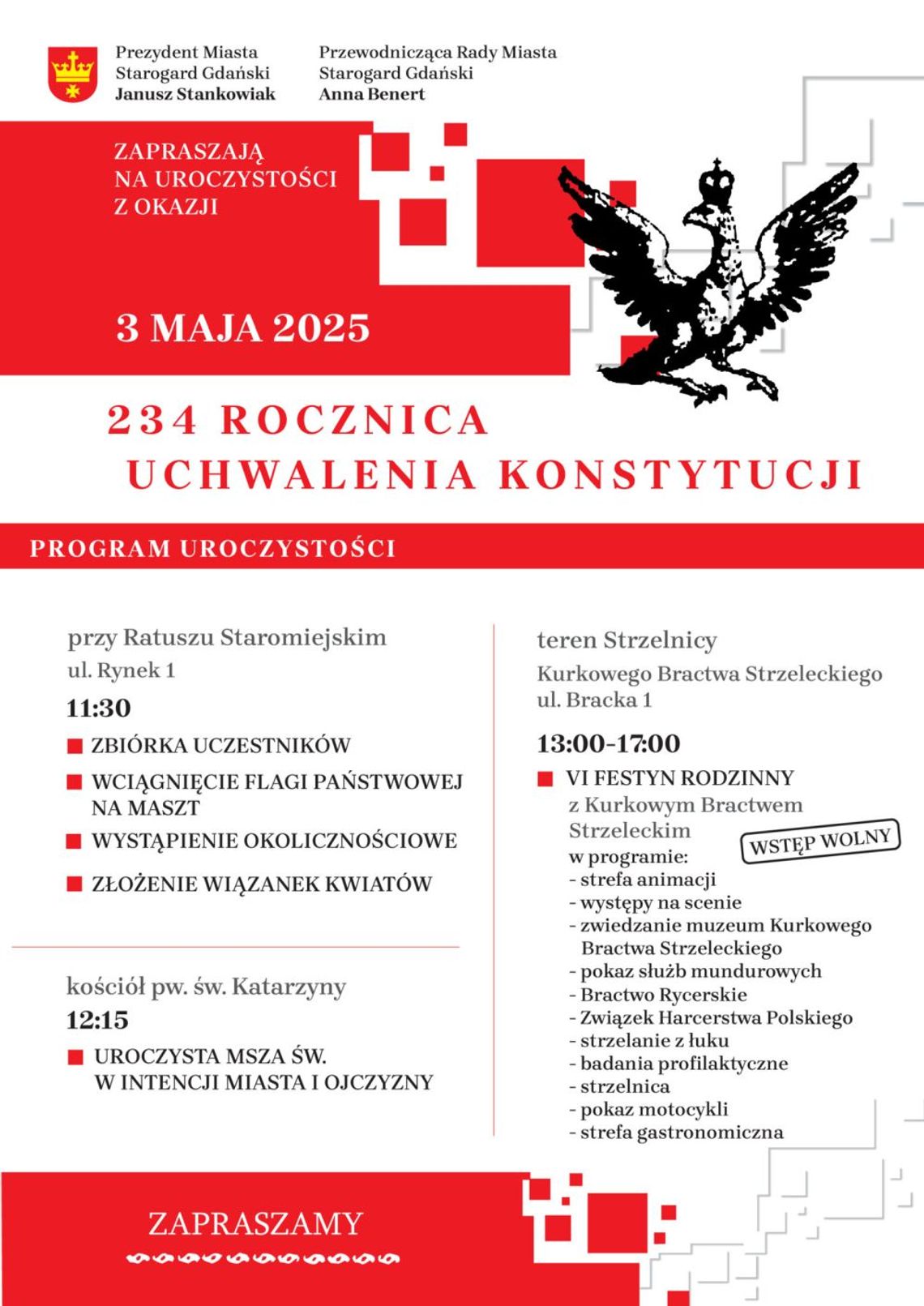 3 maja 2025 - Starogard Gd. - Uroczystości z okazji 234 rocznicy uchwalenia Konstytucji 3 Maja 3 maja 2025 - Starogard Gd. - Uroczystości z okazji 234 rocznicy uchwalenia Konstytucji 3 Maja