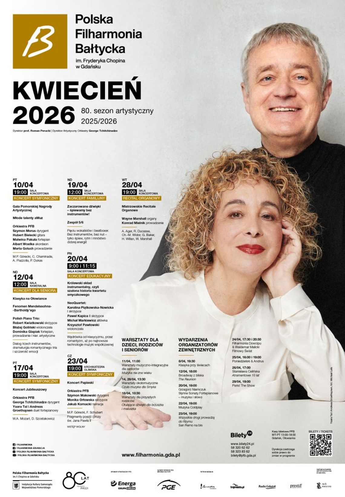 Polska Filharmonia Bałtycka im. Fryderyka Chopina w Gdańsku zaprasza na koncerty symfoniczne i wydarzenia w kwietniu 2026